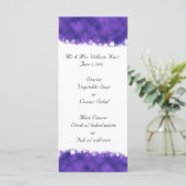 Paarse en witte sneeuwvlok Receptie Menu (Staand voorkant)