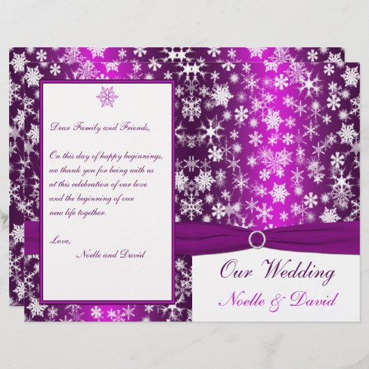 Paarse en witte sneeuwvlokken (Voorkant / Achterkant)