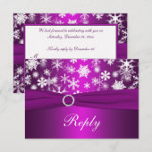 Paarse en witte sneeuwvlokken bruiloft antwoord Ka (Voorkant / Achterkant)
