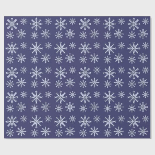 Paarse en witte sneeuwvlokken cadeaupapier (Vlak)