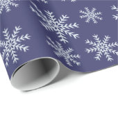 Paarse en witte sneeuwvlokken cadeaupapier (Rol Hoek)