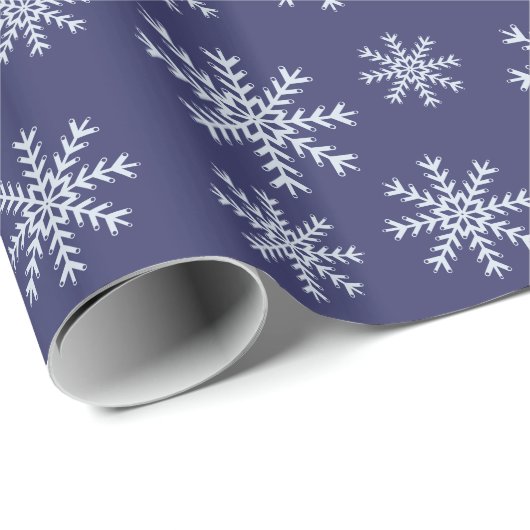 Paarse en witte sneeuwvlokken cadeaupapier (Rol Hoek)