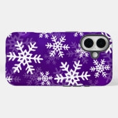 Paarse en witte sneeuwvlokken Case-Mate iPhone case (Achterkant (horizontaal))