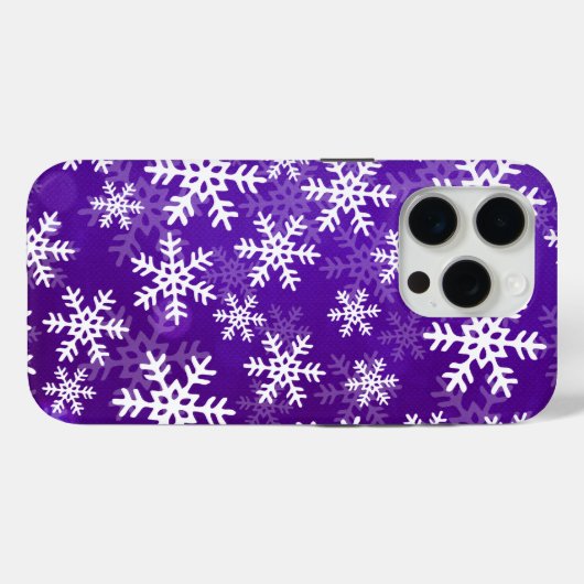 Paarse en witte sneeuwvlokken Case-Mate iPhone case (Achterkant (horizontaal))