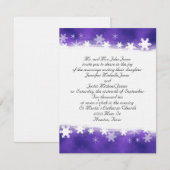 Paarse en witte sneeuwvlokken kaart (Voorkant / Achterkant)