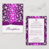 Paarse en witte sneeuwvlokken Kaart (Voorkant / Achterkant)
