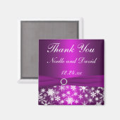 Paarse en witte sneeuwvlokken magneet (Voorkant / Achterkant)