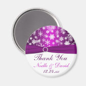 Paarse en witte sneeuwvlokken magneet (Voorkant / Achterkant)