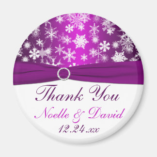 Paarse en witte sneeuwvlokken magneet