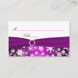 Paarse en witte sneeuwvlokken Plaatskaarten Plaatskaartje