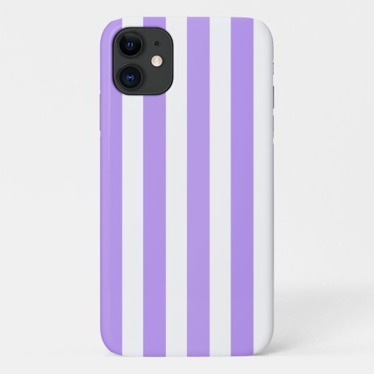 Paarse en witte snoepstrepen Case-Mate iPhone case (Achterkant)