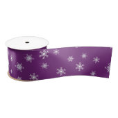 Paarse en witte snowflakes kerstcadeaus satijnen lint (Spoel)