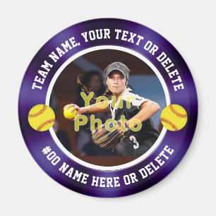 Paarse en witte, Softball Thapon Favors Magneet