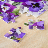 PAARSE EN WITTE SPRINGPANSIES VIGNETTE LEGPUZZEL (Zijkant)