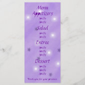 Paarse en witte sterren, aangepaste menu Kaarten (Achterkant)