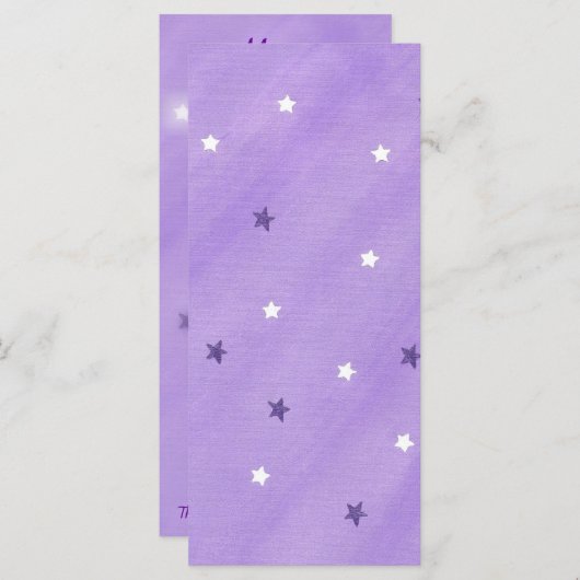 Paarse en witte sterren, aangepaste menu Kaarten (Voorkant / Achterkant)