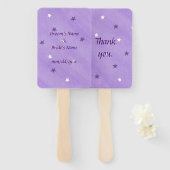 Paarse en witte sterren bruiloft hand fans handwaaier (Voorkant en achterkant)