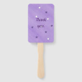 Paarse en witte sterren bruiloft hand fans handwaaier (Achterkant)