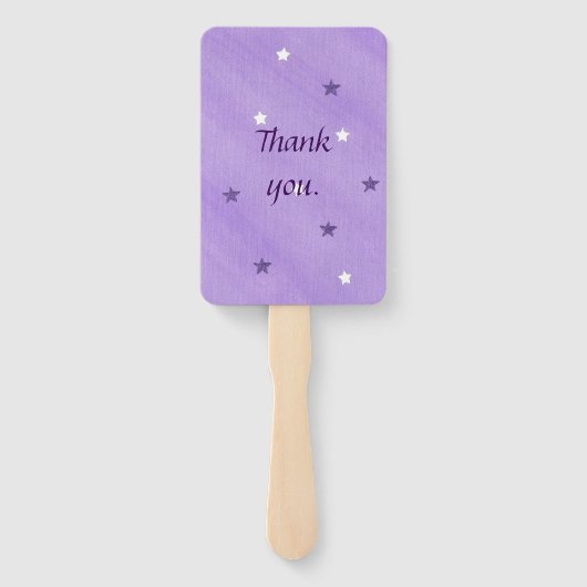 Paarse en witte sterren bruiloft hand fans handwaaier (Achterkant)