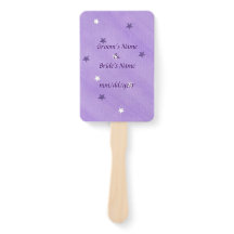 Paarse en witte sterren bruiloft hand fans