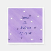 Paarse en witte sterren gepersonaliseerde servette servet (Voorkant)