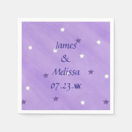 Paarse en witte sterren gepersonaliseerde servette servet