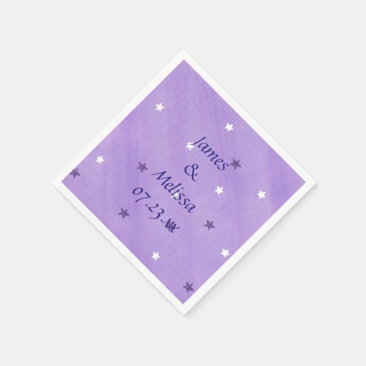 Paarse en witte sterren gepersonaliseerde servette servet (Hoek)