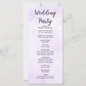 Paarse en witte sterren hemelse bruiloft programma (Achterkant)