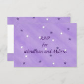 Paarse en witte sterren lavendel RSVP Response Kaa (Voorkant / Achterkant)
