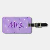 Paarse en witte sterren mevrouw bagage label (Voorkant horizontaal)