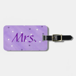 Paarse en witte sterren mevrouw Bagagelabel