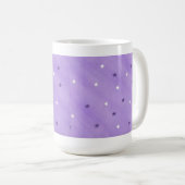 Paarse en witte sterren op lavender mokken (Voorkant rechts)