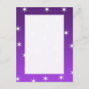 Paarse en witte sterren, Patroon. Briefkaart