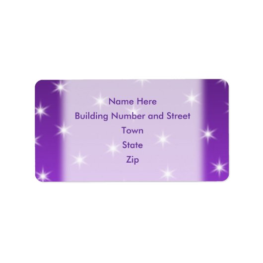 Paarse en witte sterren, Patroon. Etiket (Voorkant)