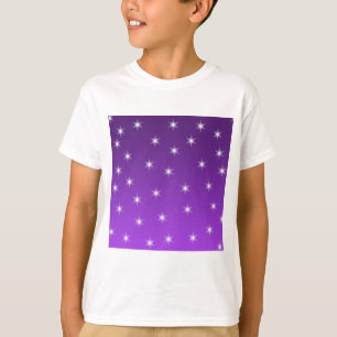 Paarse en witte sterren, Patroon. T-shirt