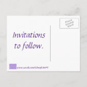 Paarse en witte sterren Sla de datum-Briefkaarten  Aankondigingskaart (Achterkant)