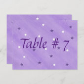 Paarse en witte sterren tabel nummer Briefkaarten (Voorkant / Achterkant)