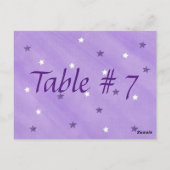 Paarse en witte sterren tabel nummer Briefkaarten (Achterkant)