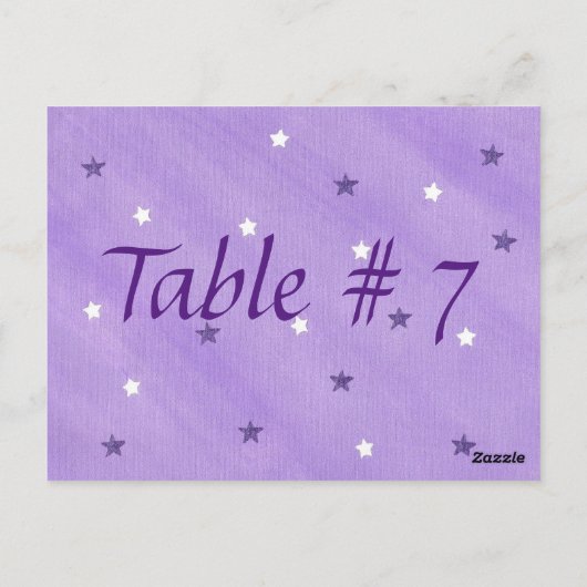 Paarse en witte sterren tabel nummer Briefkaarten (Achterkant)