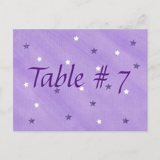 Paarse en witte sterren tabel nummer Briefkaarten (Voorkant)