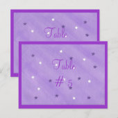 Paarse en witte sterren tabel nummer Briefkaarten (Voorkant / Achterkant)
