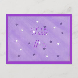 Paarse en witte sterren tabel nummer Briefkaarten