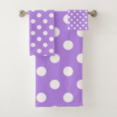 Paarse en witte stippen bad handdoek (Insitu)