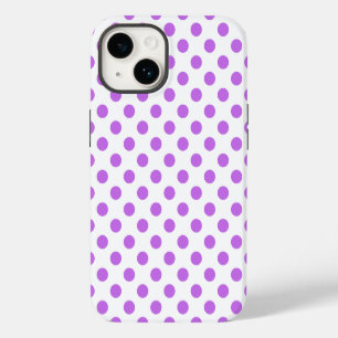 Paarse en witte stippen iPhone 14 hoesje