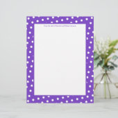 Paarse en witte Stippen Stationery met Handtekenin (Staand voorkant)