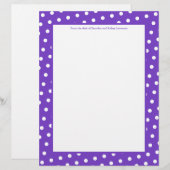 Paarse en witte Stippen Stationery met Handtekenin (Voorkant / Achterkant)