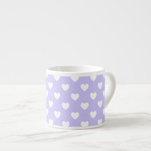Paarse en Witte Stippenharten Espresso Kop (Voorkant rechts)