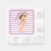 Paarse en witte streep kersenbloesem servet (Voorkant)