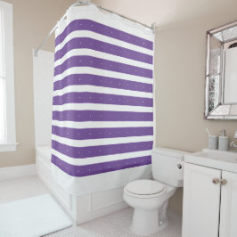 Paarse en witte strepen douchegordijn