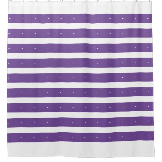 Paarse en witte strepen douchegordijn (Voorkant)